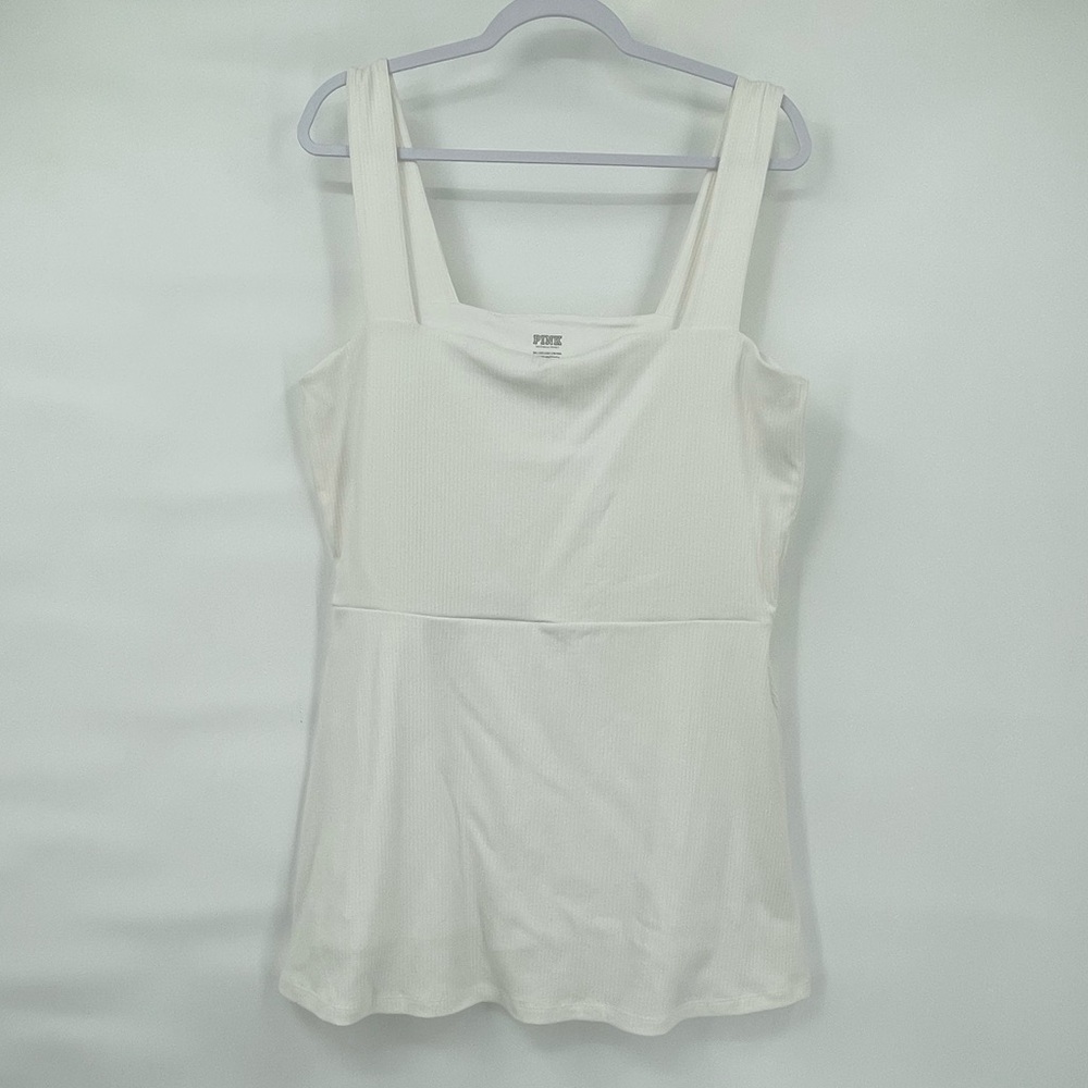 PINK VIctoria's Secret NWT white ribbed romper dress